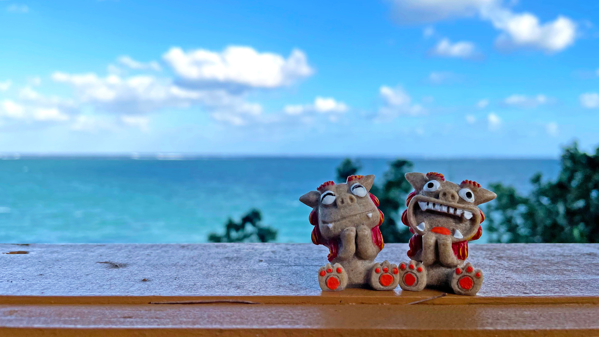 Okinawa Sea and Shisa Miyagi Island, Uruma City, Okinawa Prefecture