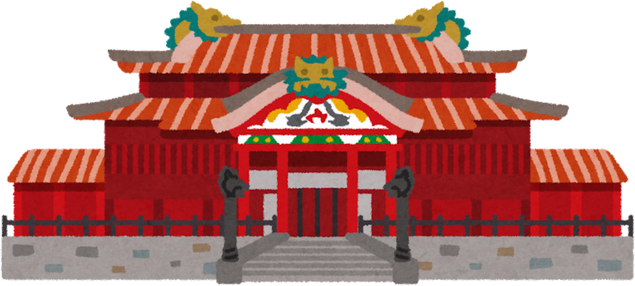 Illustration of Shuri Castle in Okinawa